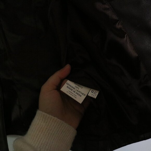 Vintage Sharon Young Y2K Chocolate Brown Leather Vest Drop Waist Cowgirl Western - Picture 3 of 5